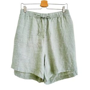 Tahari Linen Shorts Size 2X Green
